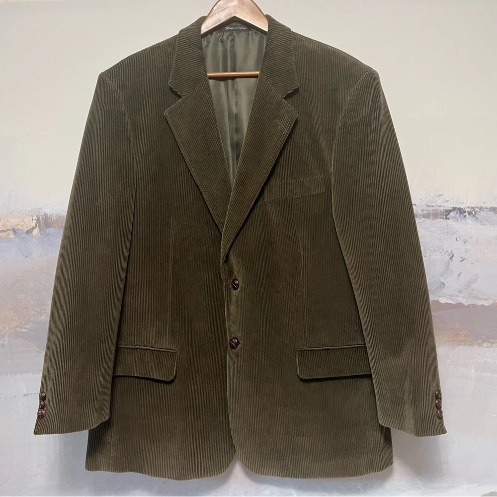 J.D. Christopher Corduroy‎ Blazer Mens 44R Brown Sport Coat Y2K Preppy 90s